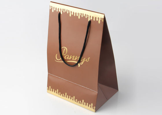 Kozmetik Ambalaj için Mat Kahverengi Perakende Kağıt Alışveriş Çantaları Tam renkli