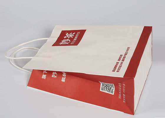 Kırmızı Baskılı Dekoratif Çantalar, Özel Geri Dönüştürülmüş Kağıt Alışveriş Çantaları