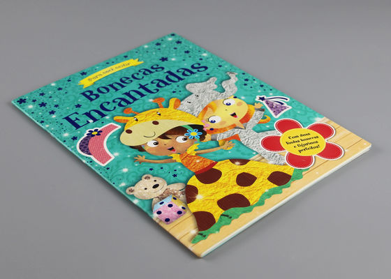 Mavi Altın Folyo Damgalama Kurulu Kitaplar Toddlers Için, Karikatür Figürü Çocuklar Kurulu Kitaplar