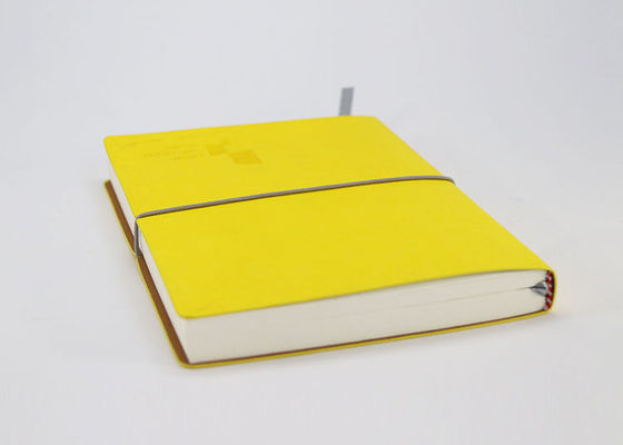 İş Notu için Elastik Limon Sarı Kağıt Kapak Notebook Ofset Kağıt