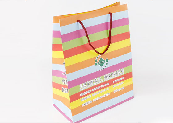 Çok Renkli Baskılı Kağıt Alışveriş Çantaları Hediye Paketleme için Özel Logo