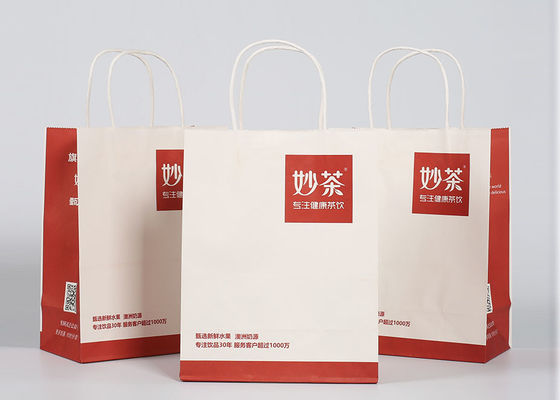Kırmızı Baskılı Dekoratif Çantalar, Özel Geri Dönüştürülmüş Kağıt Alışveriş Çantaları